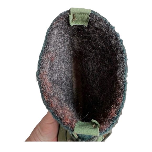 EL NATURALISTA Women’s Suede Leather Boots Size 7US Green Felt Up Block Heel - Picture 7 of 10